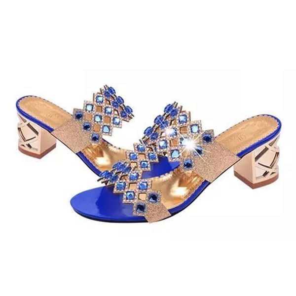 Sommer Kvinder Strandsandaler Chikke Rhinestone Sandaler Platform Sandaler