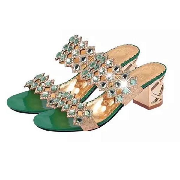 Sommer Kvinder Strandsandaler Chikke Rhinestone Sandaler Platform Sandaler