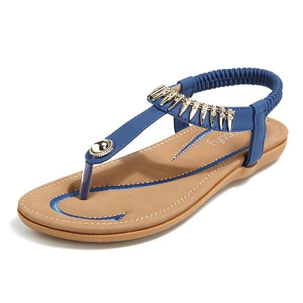 Stor Størrelse Kvinder Sommer Blød Sål Slip On Outdoor Beach Sandaler