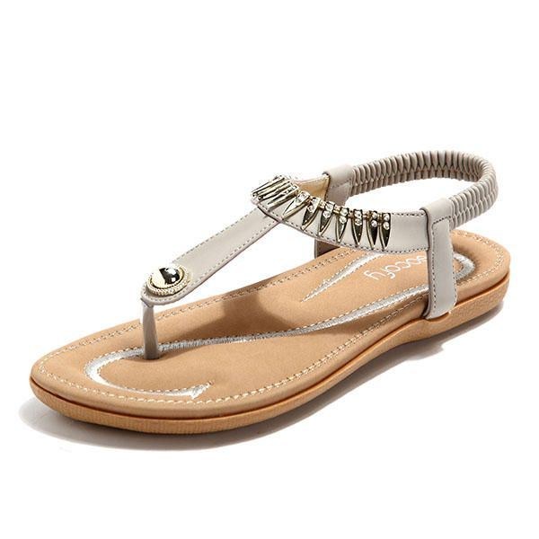 Stor Størrelse Kvinder Sommer Blød Sål Slip On Outdoor Beach Sandaler