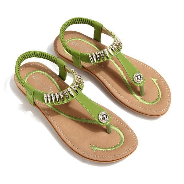 Stor Størrelse Kvinder Sommer Blød Sål Slip On Outdoor Beach Sandaler