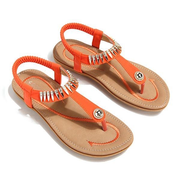 Stor Størrelse Kvinder Sommer Blød Sål Slip On Outdoor Beach Sandaler