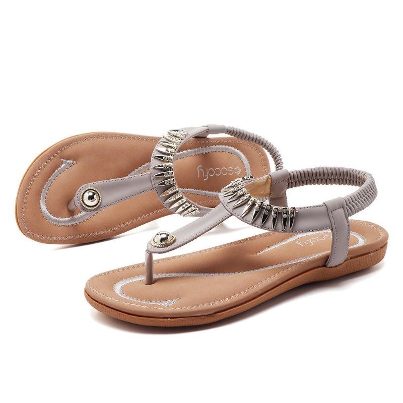 Stor Størrelse Kvinder Sommer Blød Sål Slip On Outdoor Beach Sandaler