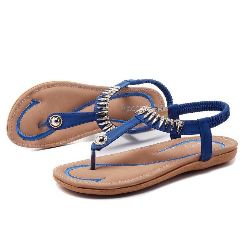 Stor Størrelse Kvinder Sommer Blød Sål Slip On Outdoor Beach Sandaler