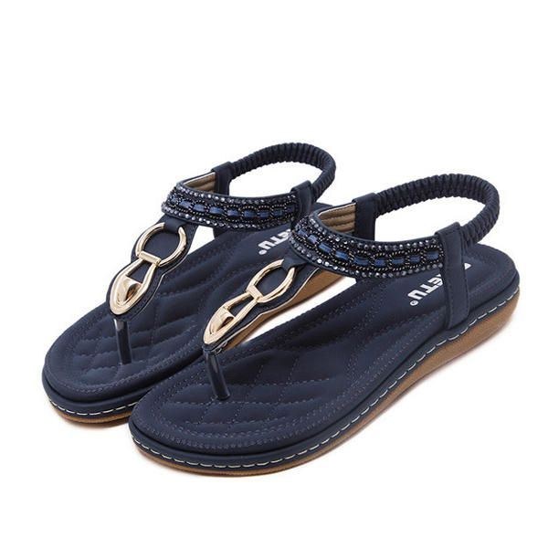 Udendørs Strand Flade Flip Flops Casual Flade Dame Sandaler Sko