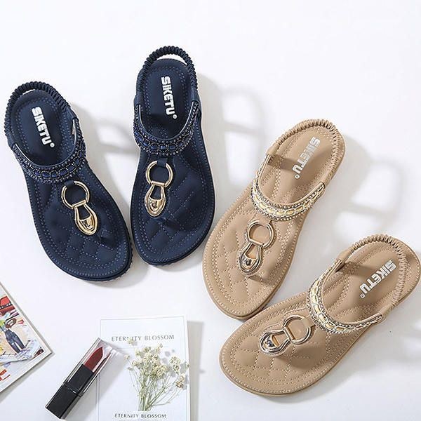 Udendørs Strand Flade Flip Flops Casual Flade Dame Sandaler Sko