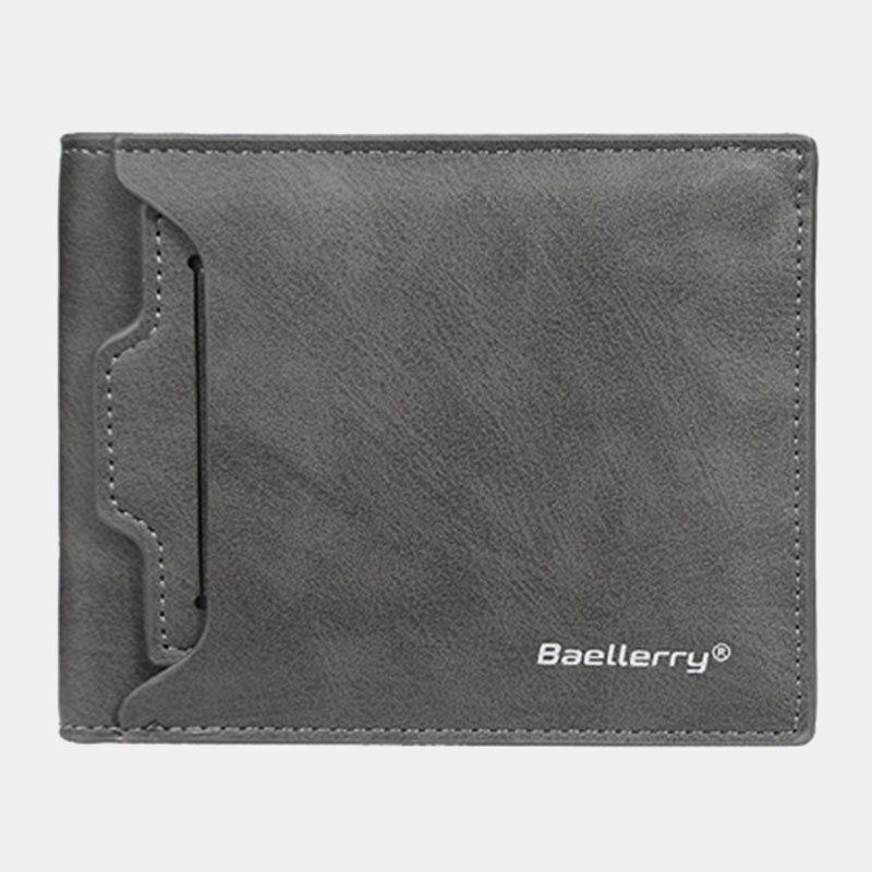 Baellerry Men Pu Læder Multi-card Slot Casual Tynd Penge Clip Card Holder Pung