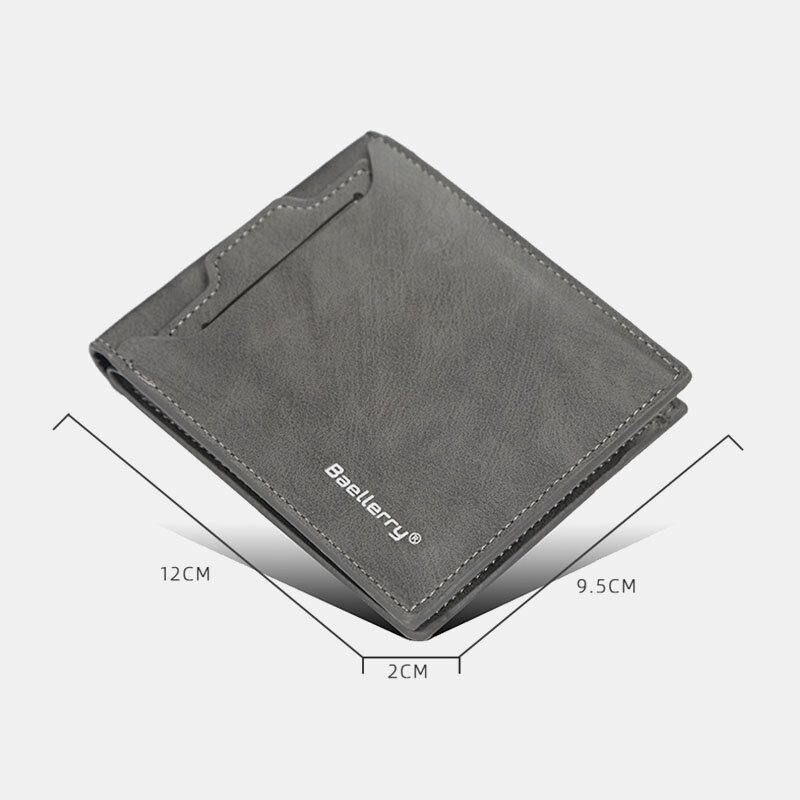 Baellerry Men Pu Læder Multi-card Slot Casual Tynd Penge Clip Card Holder Pung