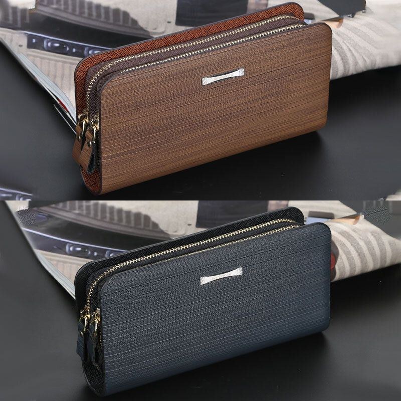 Baellerry Men Pu Læder Stor Kapacitet Multi-card Slot Bærehåndtag Casual Clutch Taske Kortholder Pung