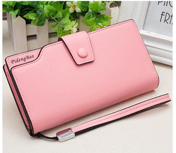 Dame 11 Kreditkortholdere 6 Tommer Mobiltelefon Pu Læder Pung Clutch Pung