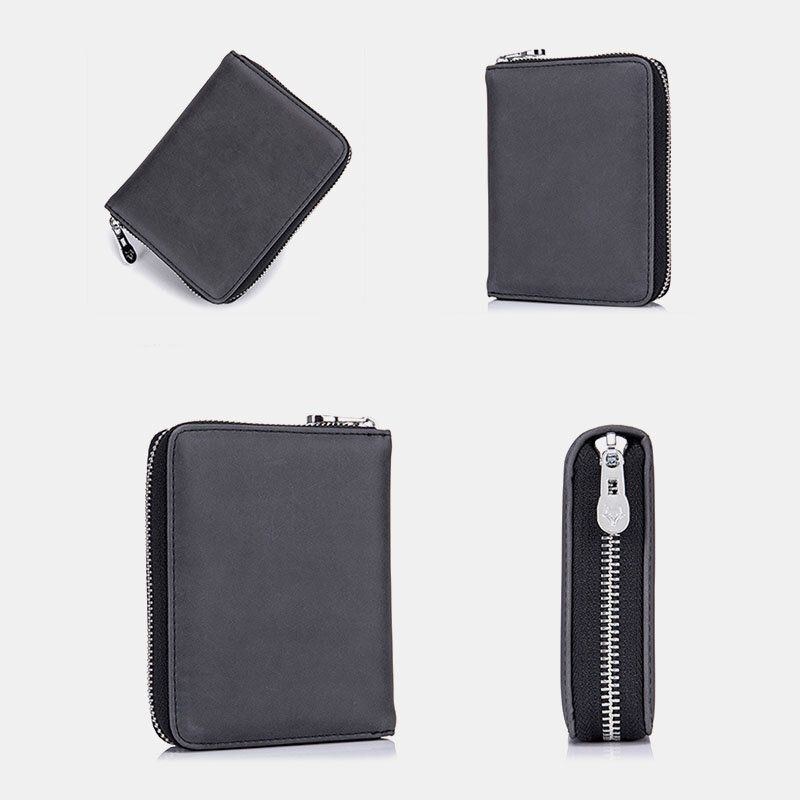 Dame Ægte Læder Anti-tyveriorgel Design Milti-card Slot Card Bag Kortholder Pung