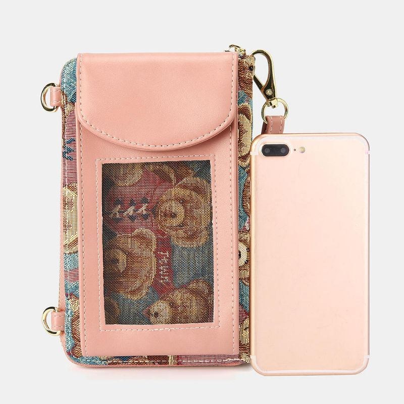 Dame Bjørnemønster 12 Kortpladser Telefonpung Crossbody Taske Clutches Taske