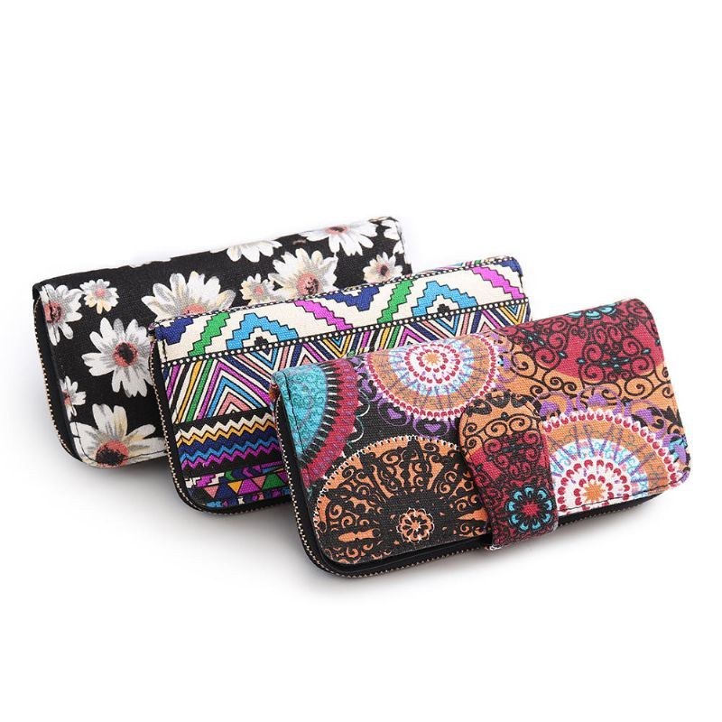 Dame Canvas Bohemian Long Wallet Muti-slot