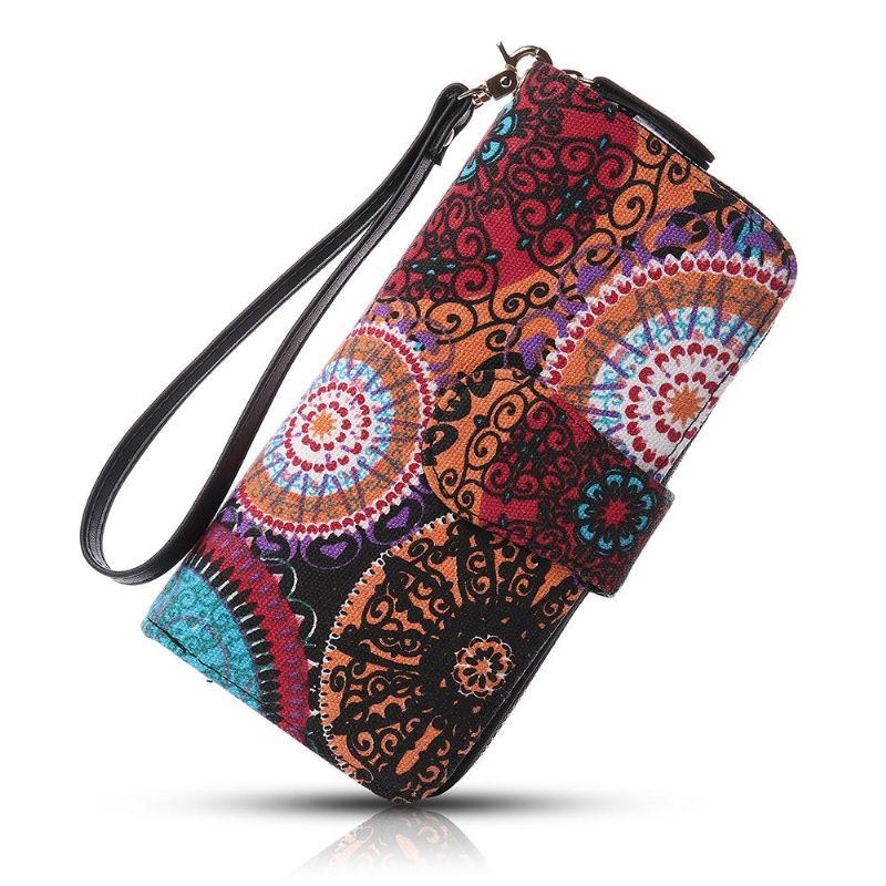 Dame Canvas Bohemian Long Wallet Muti-slot