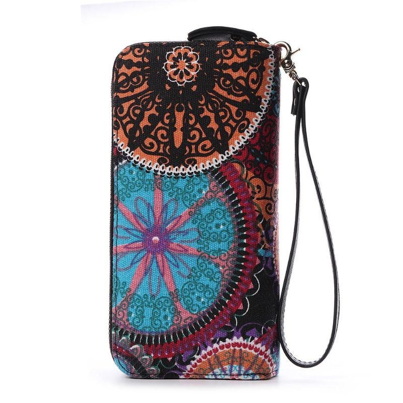 Dame Canvas Bohemian Long Wallet Muti-slot