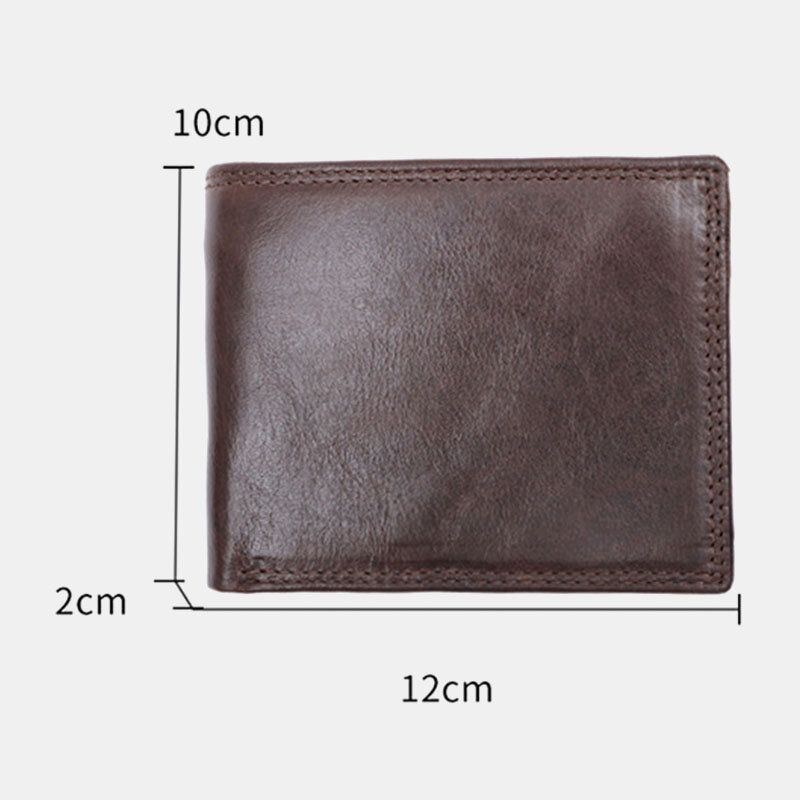 Herre Ægte Læder Anti-tyveri Vintage Kort Multi-card Slot Kortholder Møntpung Bifold Penge Clip Tegnebøger