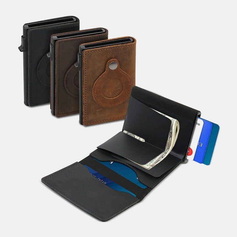 Herre Ægte Læder Multi-card Slot Card Case Pung