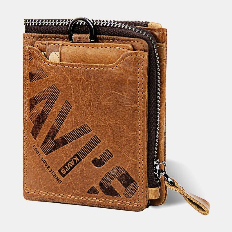 Herre Ægte Læder Multifunktion Retro Bifold Multi-card Slot Kortholder Møntpung Pung Pengeclips