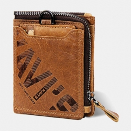 Herre Ægte Læder Multifunktion Retro Bifold Multi-card Slot Kortholder Møntpung Pung Pengeclips