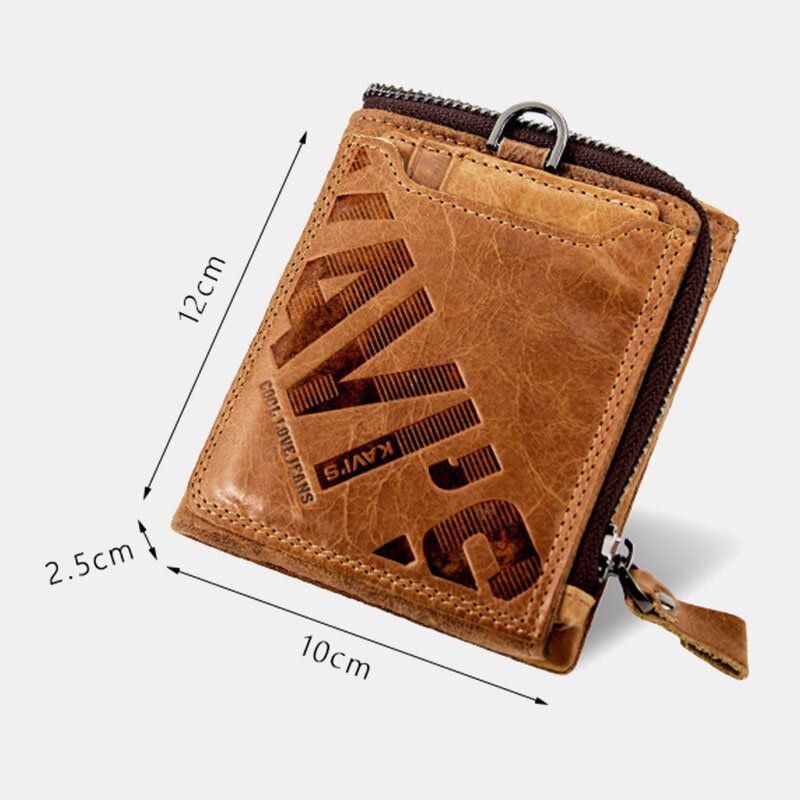 Herre Ægte Læder Multifunktion Retro Bifold Multi-card Slot Kortholder Møntpung Pung Pengeclips