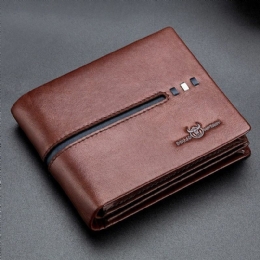 Herre Ægte Læder Slim Pung Tyverisikring Multi-card Slot Kortholder Møntpung Clip Wallet