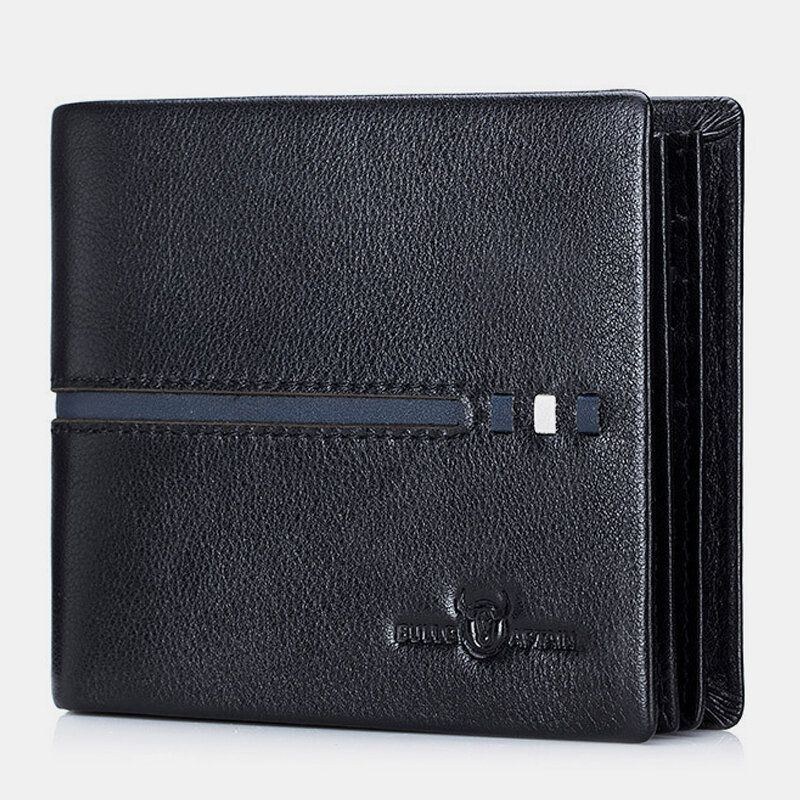 Herre Ægte Læder Slim Pung Tyverisikring Multi-card Slot Kortholder Møntpung Clip Wallet