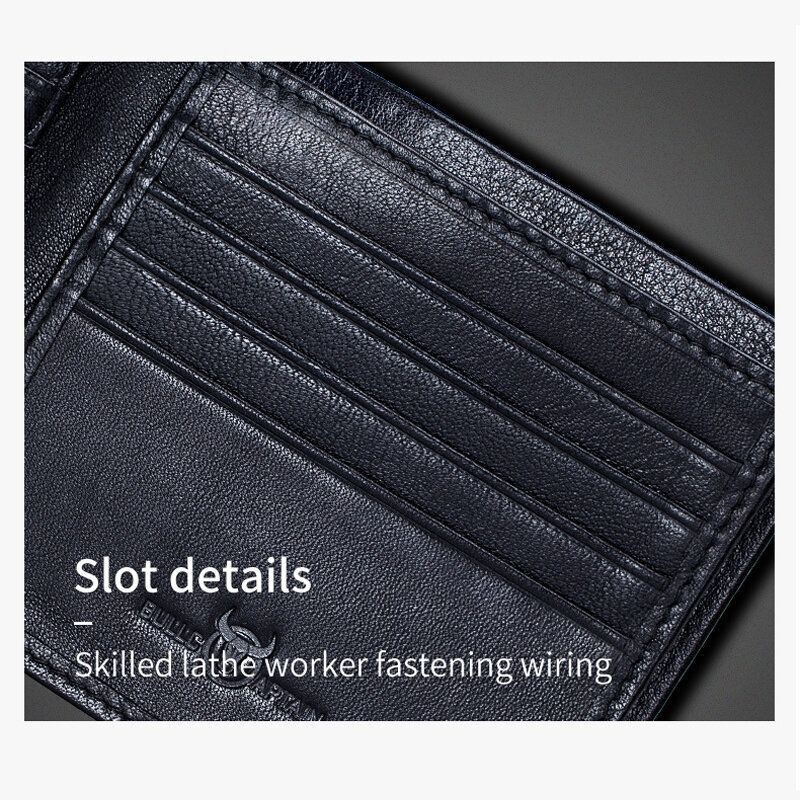 Herre Ægte Læder Slim Pung Tyverisikring Multi-card Slot Kortholder Møntpung Clip Wallet