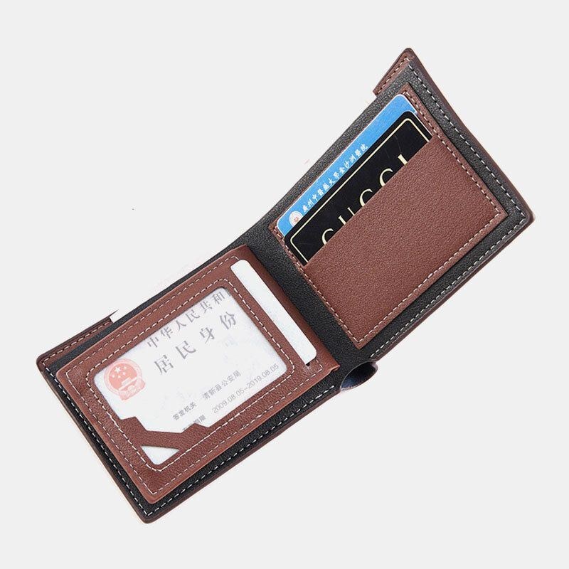 Herre Bifold Kort Antimagnetisk Pung Vintage Multi-card Slots Kortholder Pengeclips