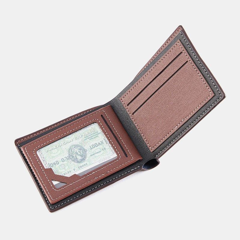 Herre Bifold Kort Antimagnetisk Pung Vintage Multi-card Slots Kortholder Pengeclips