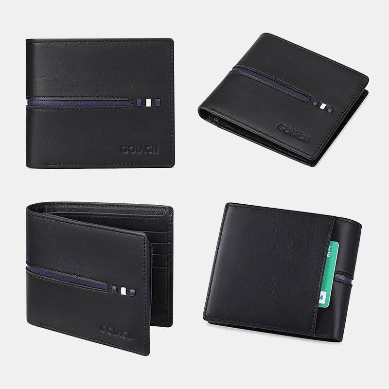 Herre Horisontal Bifold Blokering Kort Etui Retro Kort Multi-card Slot Kortholder Møntpung Pengeclips Kørekort Tegnebog