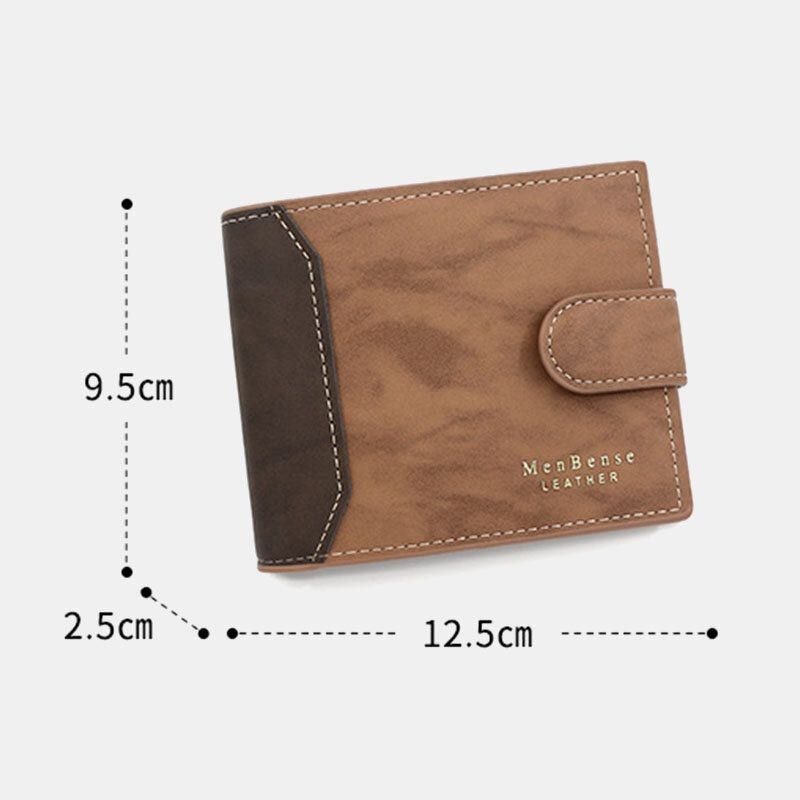 Herre Imiteret Læder Farve Matchende Multi-card Kort Pung Fashion Hasp Bifold Penge Clip Møntpung