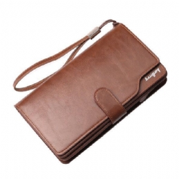 Herre Lynlås Tri-fold Stor Kapacitet Business Tegnebog Kortholder Clutch Taske