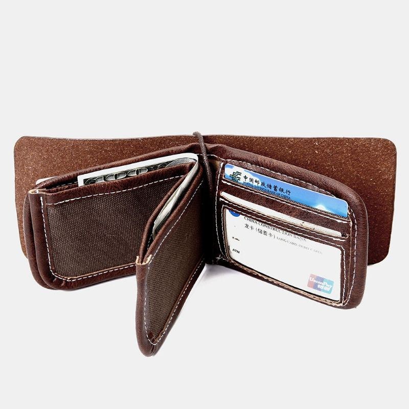 Herre Multifunktionel Pung Vintage Bifold Kort Multi-card Slot Kortholder Møntpung Pengeclips