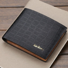 Herre Pu Læder Kort 6 Card Slot Kortholder Business Fashion Bifold Tynd Kørekort Tegnebog Møntpung