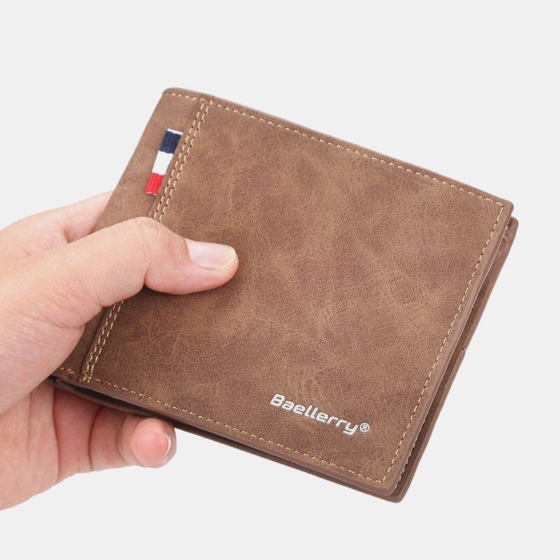 Herre Pu Læder Multi-card Slot Casual Tynd Penge Clip Card Holder Pung