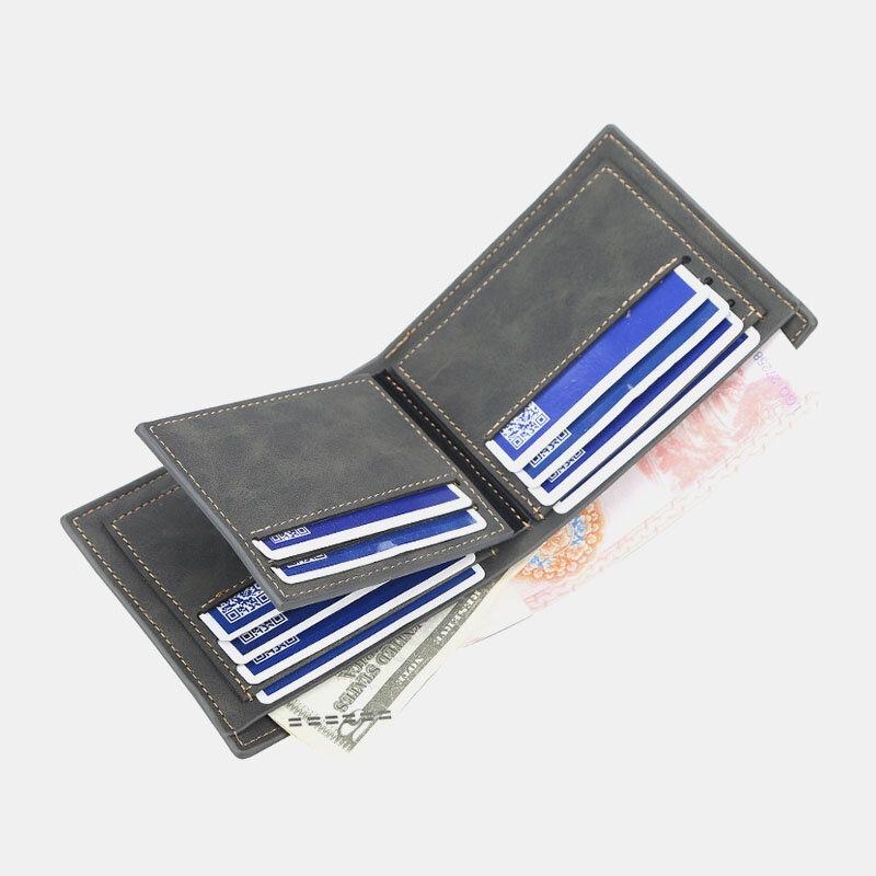 Herre Pu Læder Multi-card Slot Casual Tynd Penge Clip Card Holder Pung