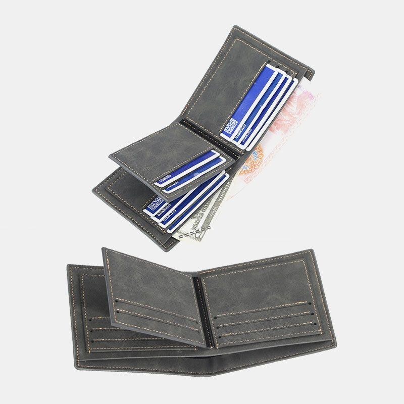 Herre Pu Læder Multi-card Slot Casual Tynd Penge Clip Card Holder Pung