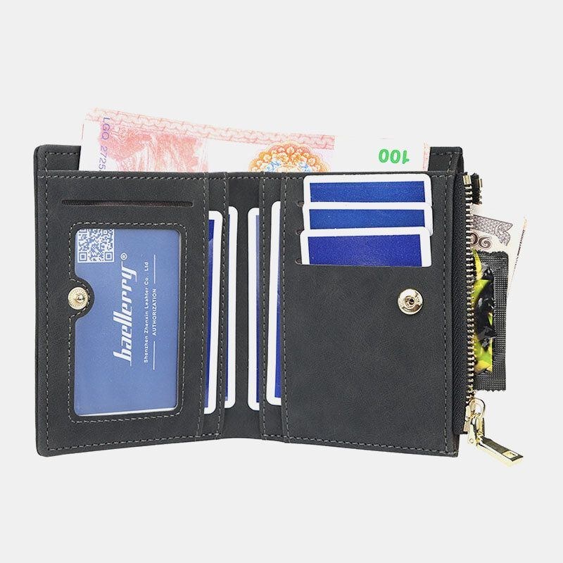 Herre Pu Læder Multi-card Slot Casual Tynd Penge Clip Card Holder Tegnebog