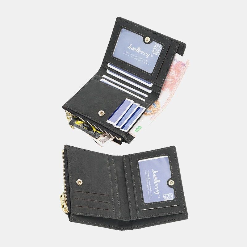 Herre Pu Læder Multi-card Slot Casual Tynd Penge Clip Card Holder Tegnebog