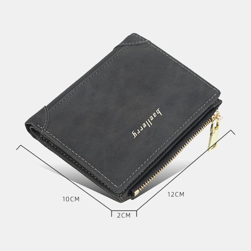 Herre Pu Læder Multi-card Slot Casual Tynd Penge Clip Card Holder Tegnebog