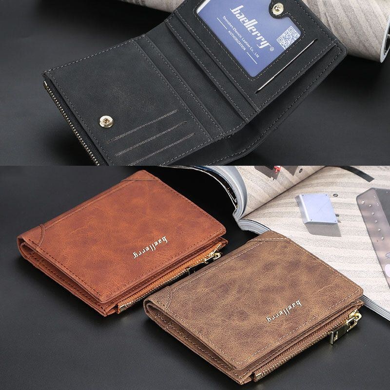 Herre Pu Læder Multi-card Slot Casual Tynd Penge Clip Card Holder Tegnebog