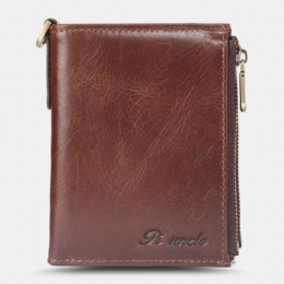 Herre Short Bifold Blocking Minimalist Wallet Retro Multi-card Slot Card Holder Koskind Kørekort Tegnebog