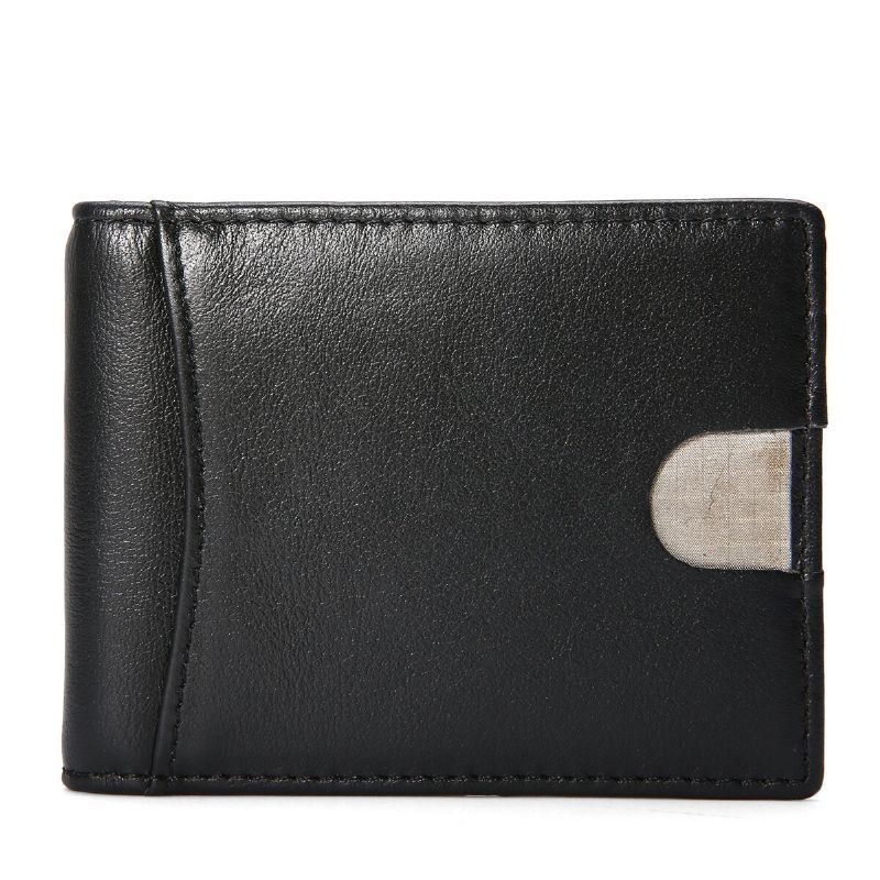 Herre Slanke Bifold-blokerende Tegnebøger Retro Casual Ægte Læder Kort Multi-card Slot Kortholder Pengeclips