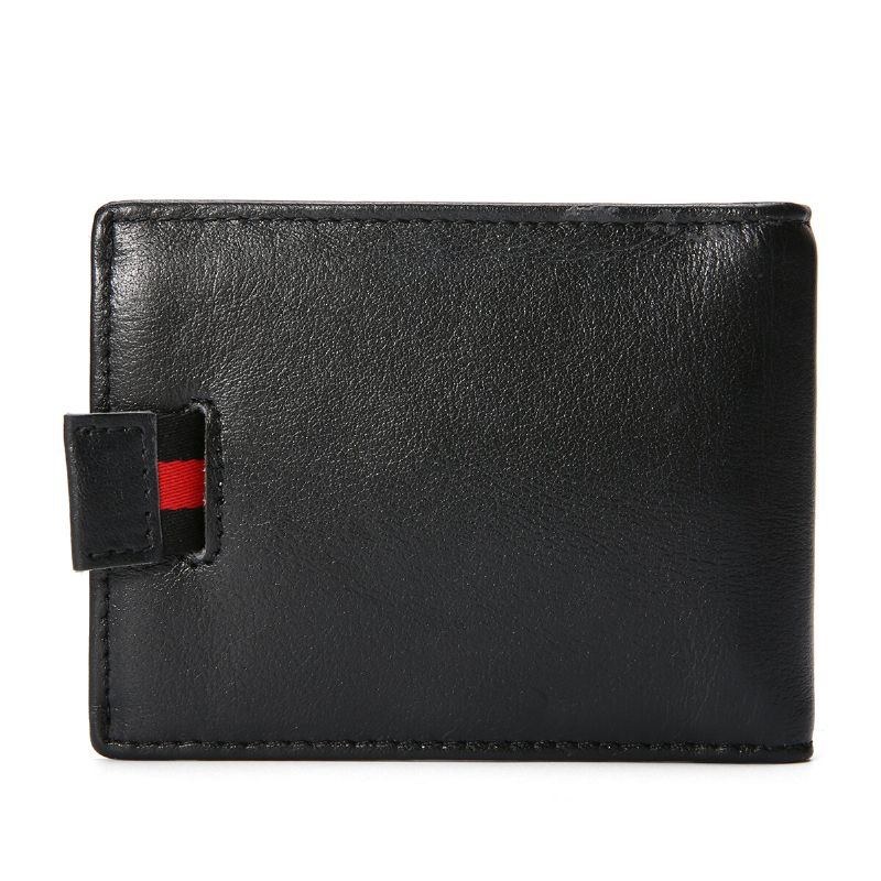 Herre Slanke Bifold-blokerende Tegnebøger Retro Casual Ægte Læder Kort Multi-card Slot Kortholder Pengeclips