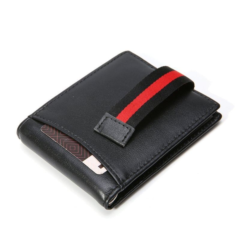 Herre Slanke Bifold-blokerende Tegnebøger Retro Casual Ægte Læder Kort Multi-card Slot Kortholder Pengeclips