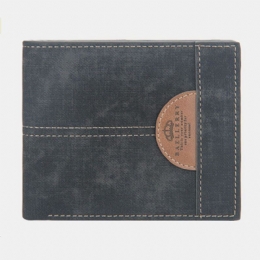 Herre Tynd Bifold Denim Mønster Pu Læder Pung Multi-card Slot Kortholder Stor Kapacitet Møntpung