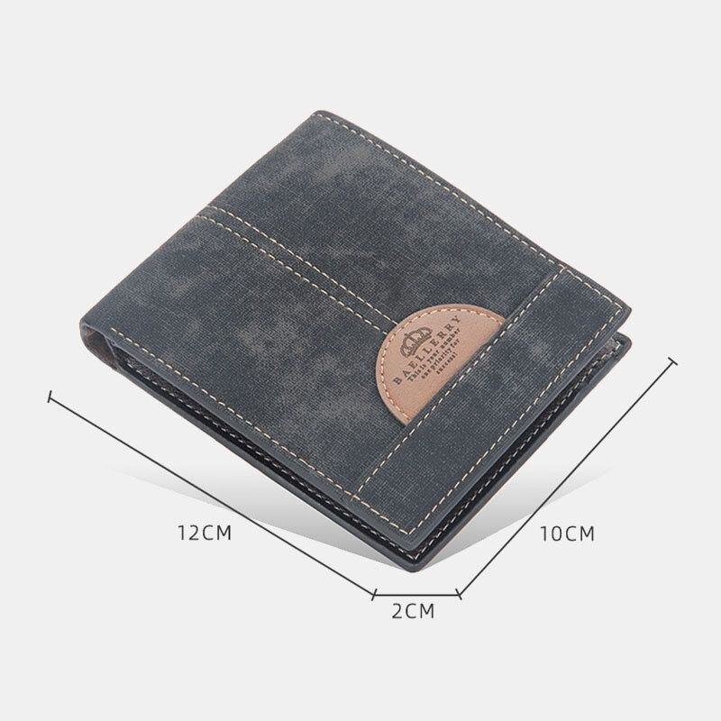 Herre Tynd Bifold Denim Mønster Pu Læder Pung Multi-card Slot Kortholder Stor Kapacitet Møntpung