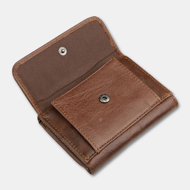 Herre Vintage Anti-magnetisk Kohud Pung Trifold Kort Multi-card Slots Kortetui Kørekort Tegnebog