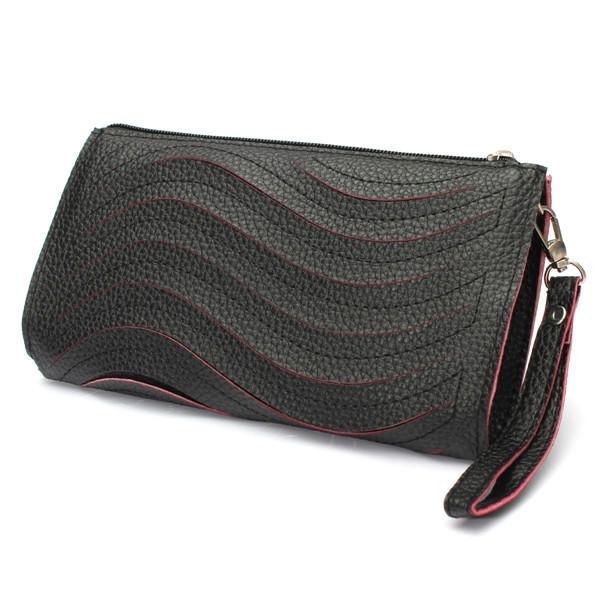 Pu-håndtaske Til Kvinder Wave Single Shoulder Cross Body Taske Håndledd Clutch Pung