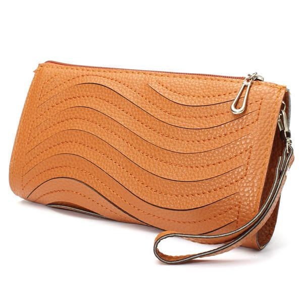 Pu-håndtaske Til Kvinder Wave Single Shoulder Cross Body Taske Håndledd Clutch Pung